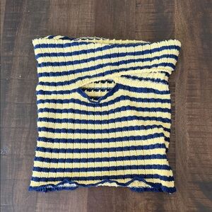 Striped Yellow and Navy Knit Tube Top